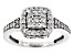 White Diamond 10k White Gold Halo Ring 0.50ctw