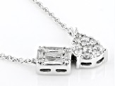 White Diamond 10k White Gold Cluster Necklace 0.35ctw