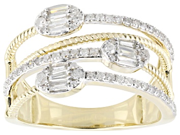 White Diamond 10k White Gold Band Ring 0.75ctw