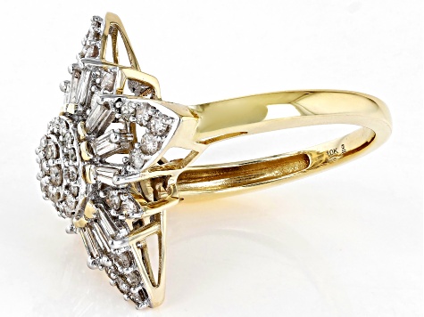 Vintage sold 10K Yellow Gold Cluster Diamond Ring