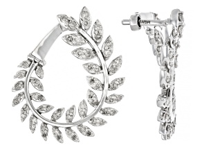 White Diamond 10k White Gold Hoop Earrings 1.50ctw