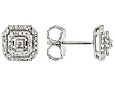 White Diamond 10k White Gold Cluster Stud Earrings 0.25ctw