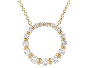 White Diamond I I1-I2 18k Yellow Gold Circle Necklace 0.50ctw