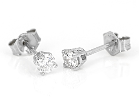 White Lab-Grown Diamond F VS 10k White and Yellow Gold Solitaire Stud Earring Set of 2 Pairs 0.50ctw