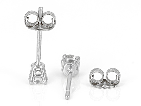 White Lab-Grown Diamond F VS 10k White and Yellow Gold Solitaire Stud Earring Set of 2 Pairs 0.50ctw