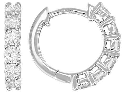 White Lab-Grown Diamond H SI1 Rhodium & 14k Yellow Gold Over Silver Earrings Set Of 2 Pairs 2.00ctw
