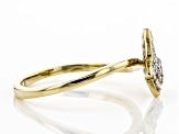 White Diamond 10K Yellow Gold Ring 0.15ctw