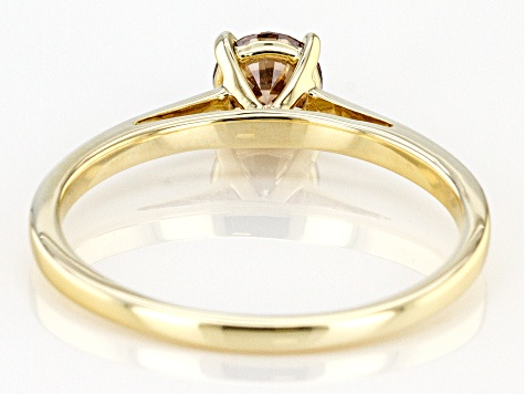 Champagne Diamond 10K Yellow Gold Ring 0.50ctw