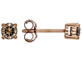 Champagne Diamond 10K Rose Gold Earrings 0.50ctw
