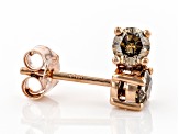 Champagne Diamond 10K Rose Gold Earrings 0.50ctw