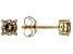 Champagne Diamond 10K Yellow Gold Stud Earrings 0.75ctw