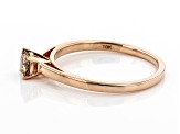 Champagne Diamond 10K Rose Gold Solitaire Ring 0.25ctw