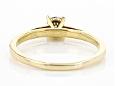 Champagne Diamond 10K Yellow Gold Solitaire Ring 0.25ctw