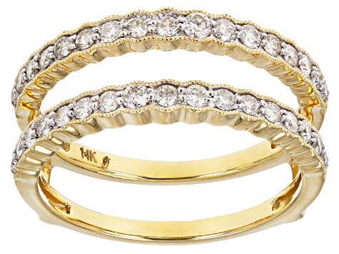 White Diamond 14k Yellow Gold Ring Guard 0.50ctw