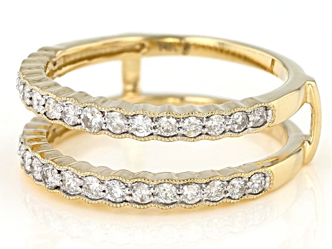 White Diamond 14k Yellow Gold Ring Guard 0.50ctw