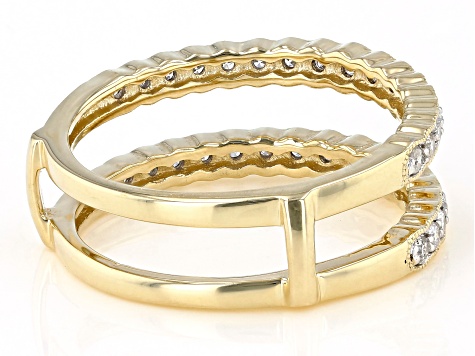 White Diamond 14k Yellow Gold Ring Guard 0.50ctw