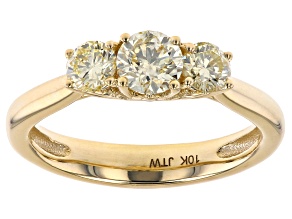 Yellow Diamond 10k Yellow Gold 3-Stone Engagement Ring 1.00ctw