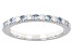 Blue Aquamarine & White Diamond 14k White Gold March Birthstone Band Ring 0.35ctw