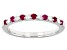 Red Ruby & White Diamond 14k White Gold July Birthstone Band Ring 0.42ctw