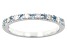 Blue Topaz & White Diamond 14k White Gold December Birthstone Band Ring 0.39ctw