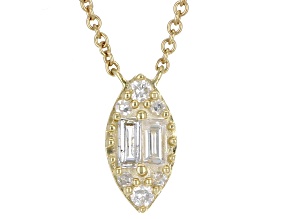 White Diamond 10k Yellow Gold Necklace 0.20ctw