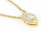 White Diamond 10k Yellow Gold Necklace 0.20ctw