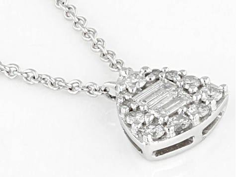 White Diamond 10k White Gold Necklace 0.20ctw