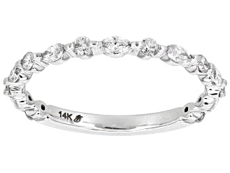 White Diamond 14k White Gold Band Ring 0.45ctw