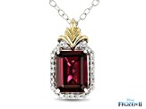 Enchanted Disney Anna Pendant With Chain Red Garnet And Diamond 10K White And Yellow Gold 1.60ctw