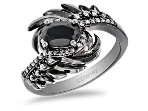 Enchanted Disney Villains Maleficent Ring Black Onyx & Diamond Black Rhodium Over Silver 0.85ctw