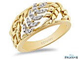 Enchanted Disney Anna Band Ring White Diamond 14k Yellow Gold Over Silver 0.10ctw