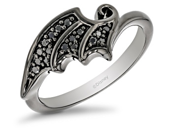Picture of Enchanted Disney Villains Maleficent Ring Black Diamond, Black Rhodium Over Silver 0.17ctw