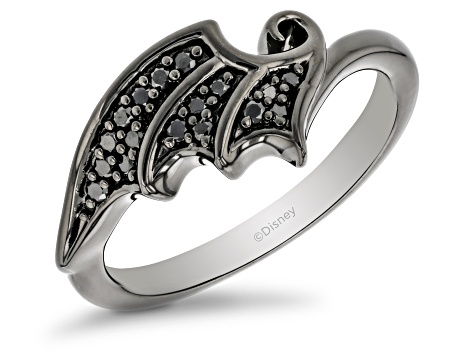 Enchanted Disney Villains Maleficent Ring Black Diamond, Black Rhodium Over Silver 0.17ctw
