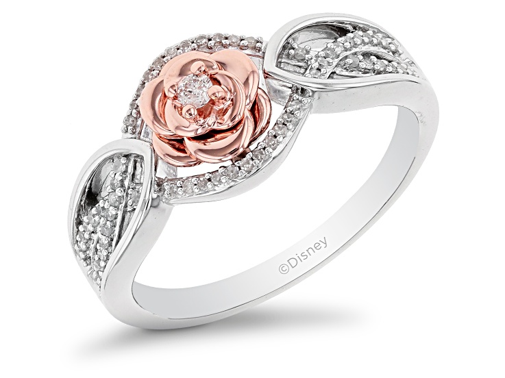 Details about   Enchanted Diamond Belle’s Rose Fashion Women's Ring in 14K Two Tone Gold Finish