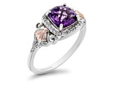 Enchanted Disney Fine Jewelry Ariel Ring Amethyst & White Diamond Rhodium Over Silver 1.65ctw