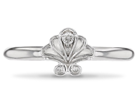 Enchanted Disney Ariel Shell Ring White Diamond Accent 10k White Gold