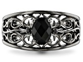 Enchanted Disney Villains Maleficent Ring Black Onyx & Black Diamond Black Rhodium Over Silver