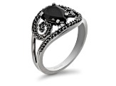 Enchanted Disney Villains Ursula Ring Black Onyx & Black Diamond Black Rhodium Over Silver 2.95ctw