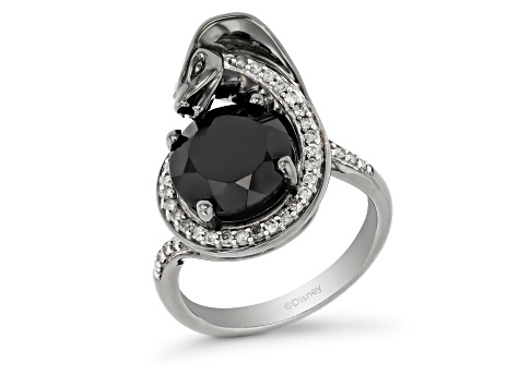 Enchanted Disney Villains Jafar Ring Black Onyx & Black Diamond Black Rhodium Over Silver 1.25ctw