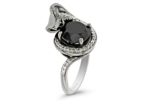 Enchanted Disney Villains Jafar Ring Black Onyx & Black Diamond Black Rhodium Over Silver 1.25ctw