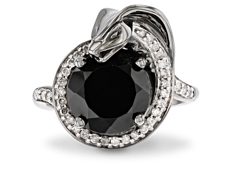Enchanted Disney Villains Jafar Ring Black Onyx & Black Diamond Black Rhodium Over Silver 1.25ctw