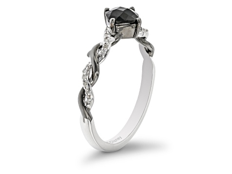 Enchanted Disney Villains Maleficent Ring Black Onyx & White Diamond Black Rhodium Over Silver