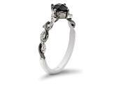 Enchanted Disney Villains Maleficent Ring Black Onyx & White Diamond Black Rhodium Over Silver
