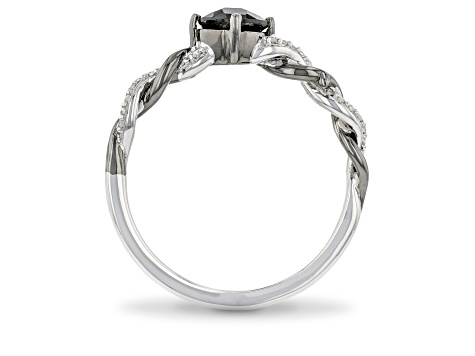 Enchanted Disney Villains Maleficent Ring Black Onyx & White Diamond Black Rhodium Over Silver
