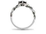 Enchanted Disney Villains Maleficent Ring Black Onyx & White Diamond Black Rhodium Over Silver