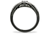 Enchanted Disney Villains Maleficent Ring Black Onyx & Diamond Black Rhodium Over Silver 0.47ctw