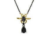 Enchanted Disney Villains Jafar Necklace Onyx & Diamond Black Rhodium & 14k Yellow Gold Over Silver
