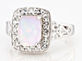 Ethiopian Opal Rhodium Over Sterling Silver Ring 2.06ctw