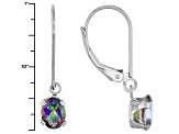 Multi Color Assorted Mystic Topaz® 5 Pairs Rhodium Over Silver Dangle Earrings Set 7.43ctw