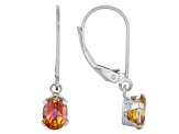 Multi Color Assorted Mystic Topaz® 5 Pairs Rhodium Over Silver Dangle Earrings Set 7.43ctw